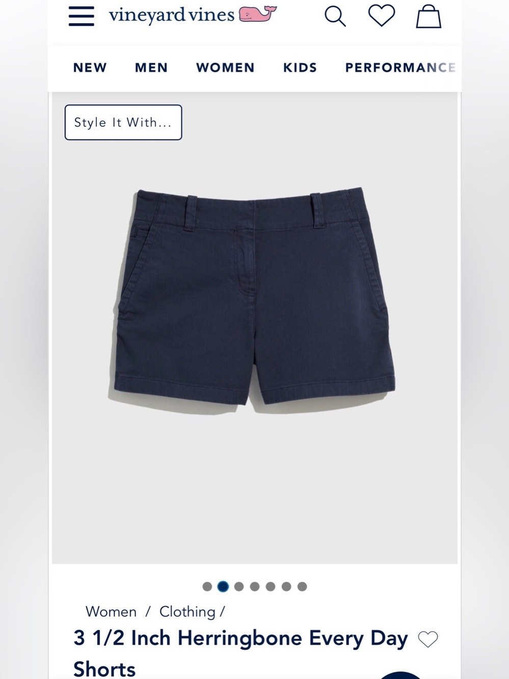 Vineyard Vines Navy Herringbone Women’s Everyday Shorts- Good Used Condition